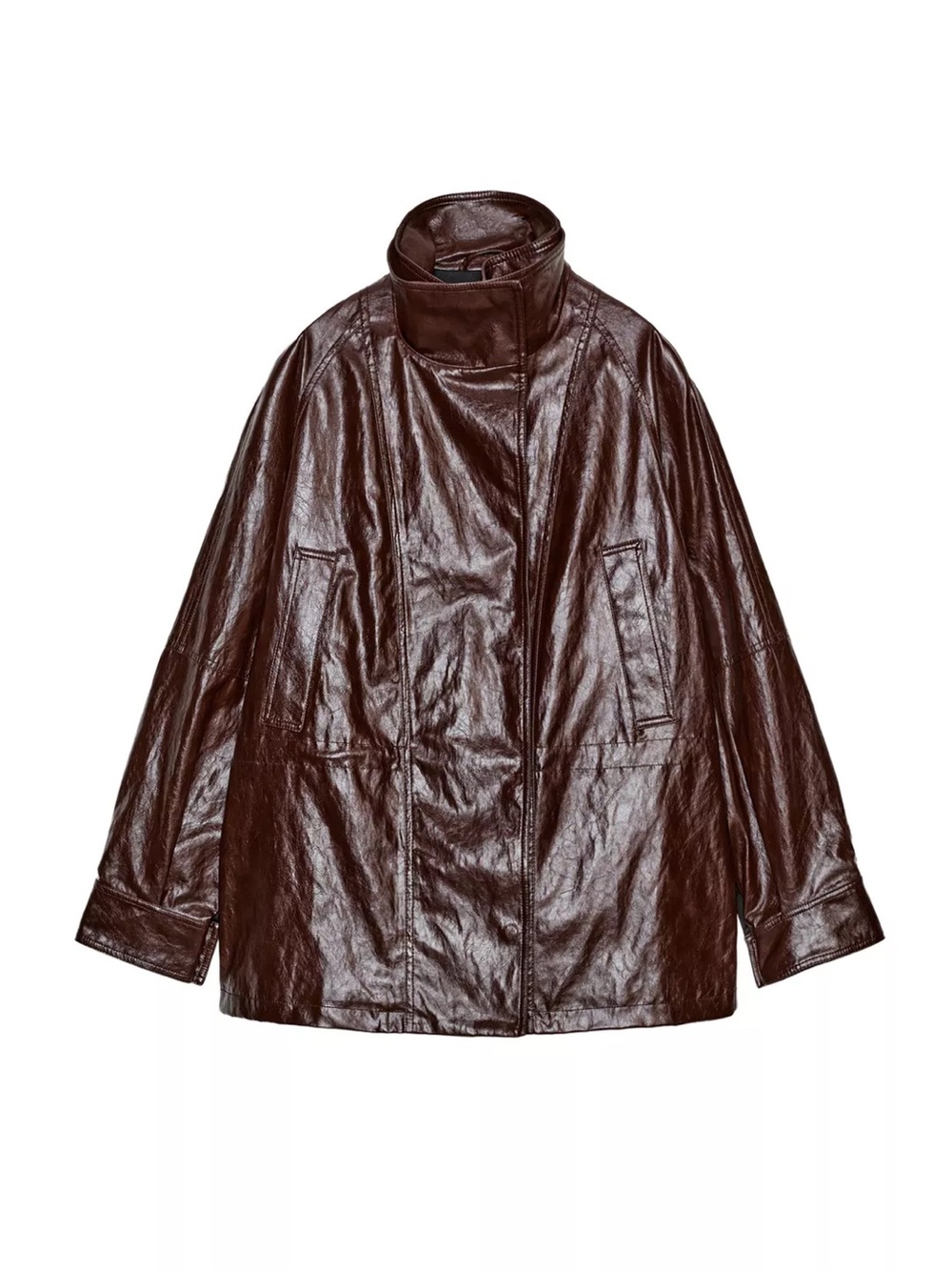 Zara NWT burgundy faux leather jacket